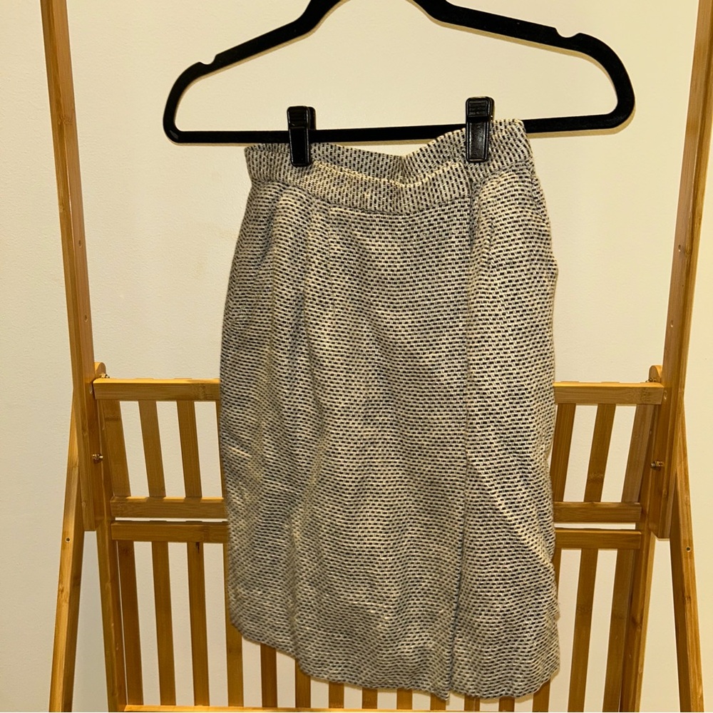 Dior Textured Gray Pencil Skirt